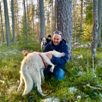 Knuffelen met de husky's